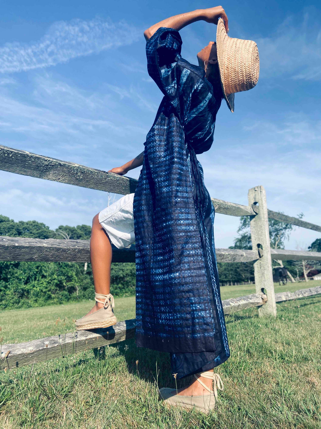 Aster Indigo Adire Shirtdress