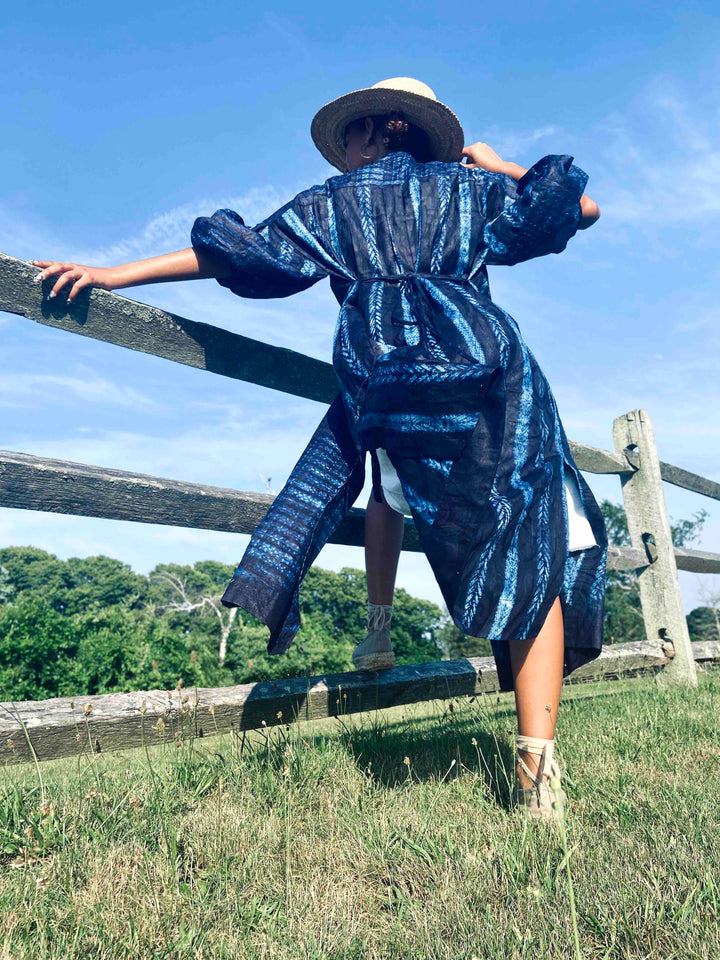 Aster Indigo Adire Shirtdress