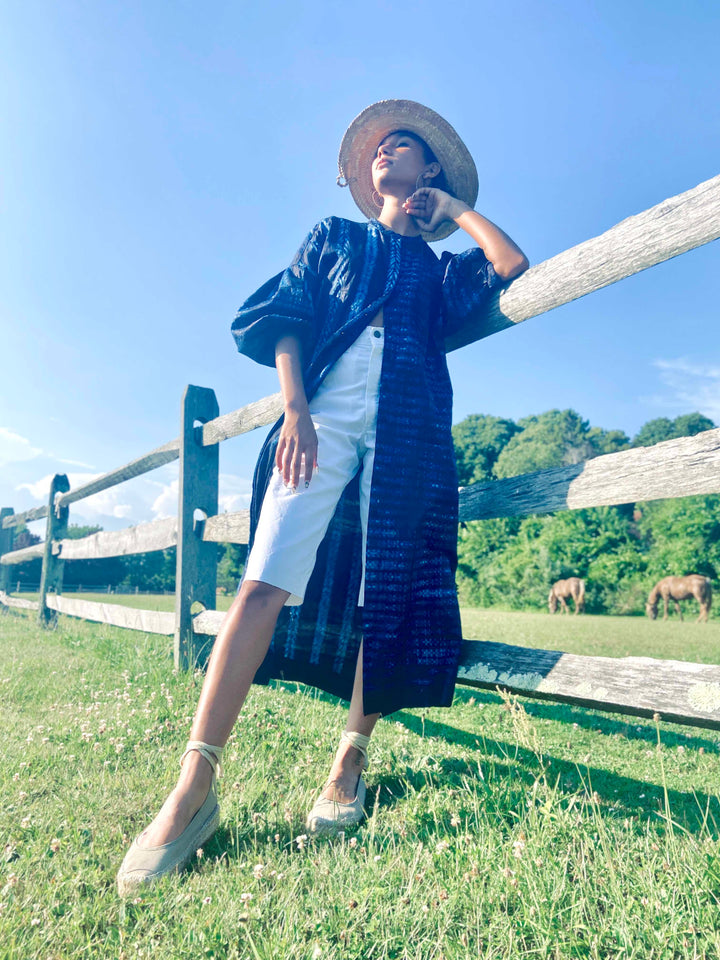 Aster Indigo Adire Shirtdress