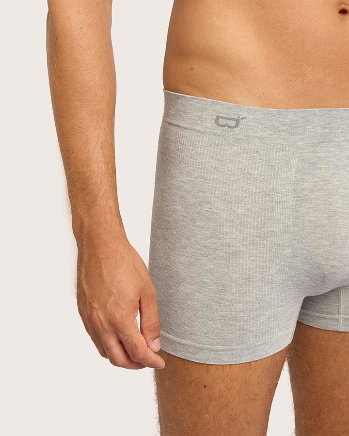 Men's Seamfree Boxer Briefs - Light Grey Marl