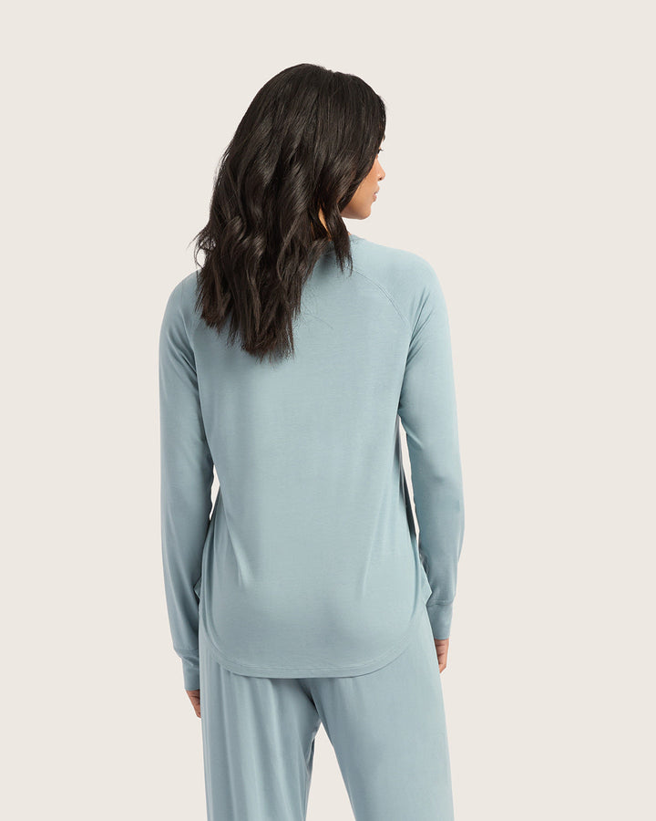 Goodnight Raglan Sleep Top - Mineral Blue