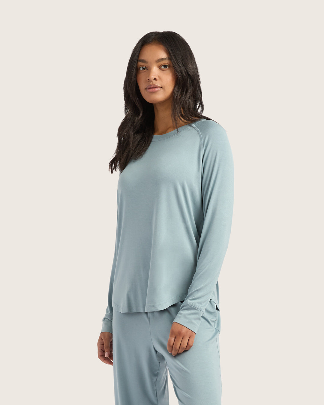 Goodnight Raglan Sleep Top - Mineral Blue