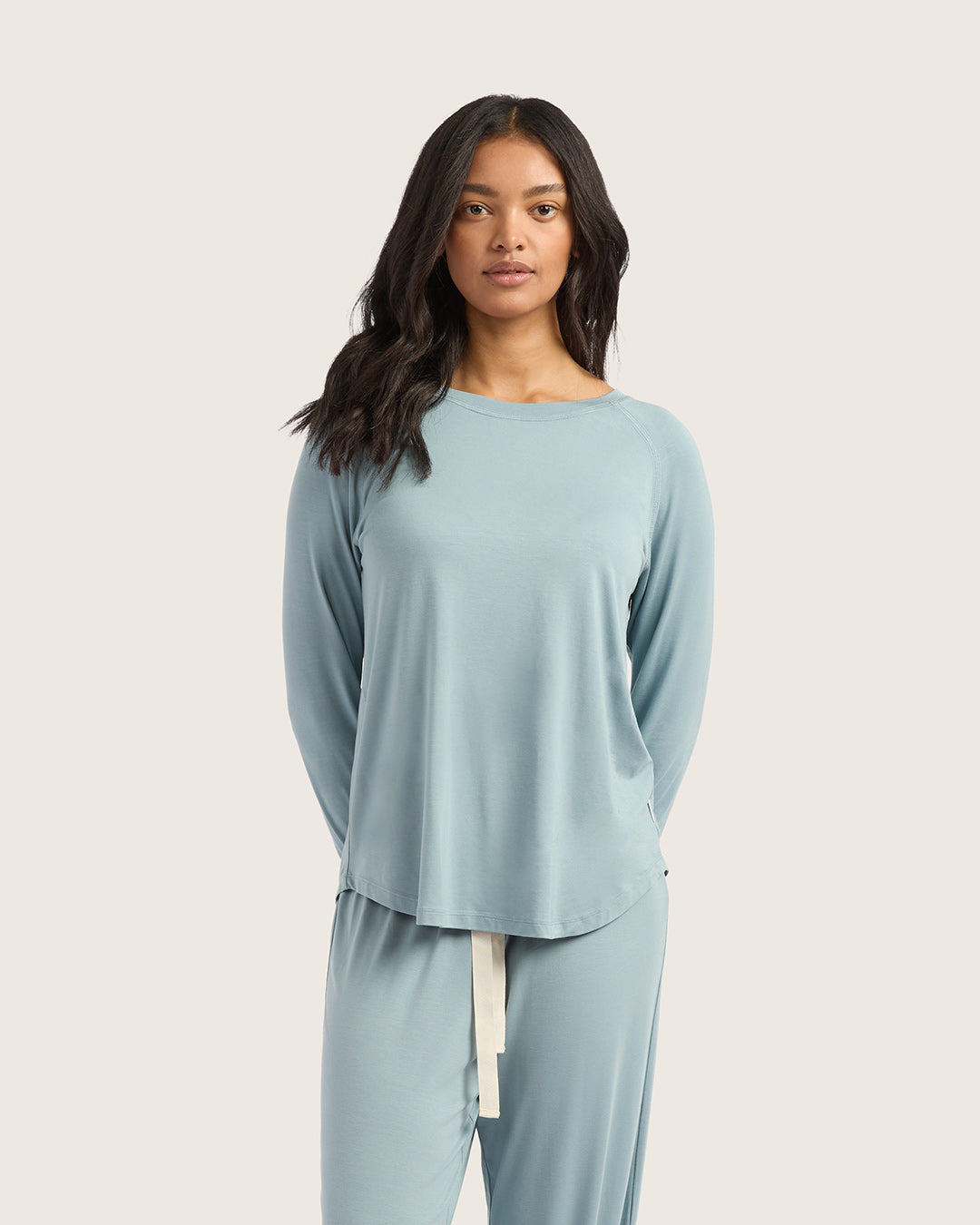 Goodnight Raglan Sleep Top - Mineral Blue