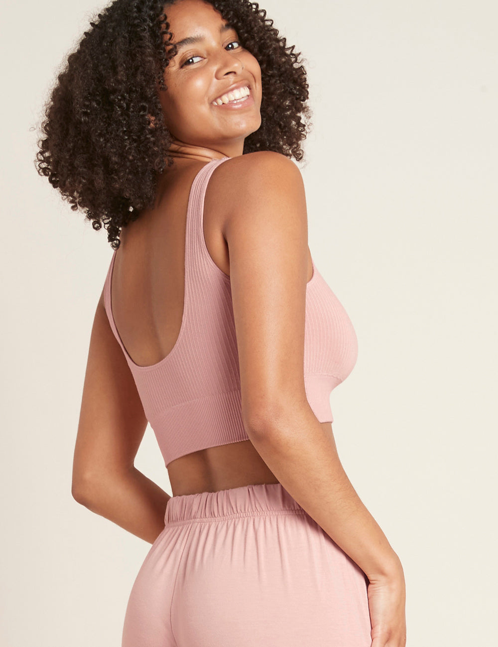 Ribbed Seamfree Crop - Dusty Pink
