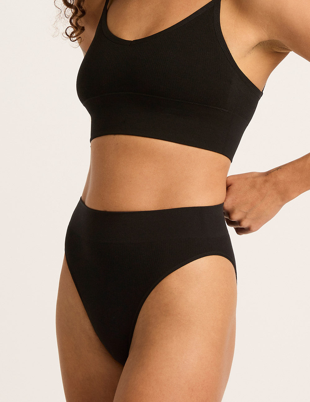 LYOLYTE Ribbed High Leg Briefs - Black