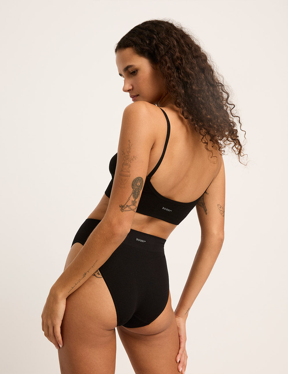 LYOLYTE Ribbed High Leg Briefs - Black