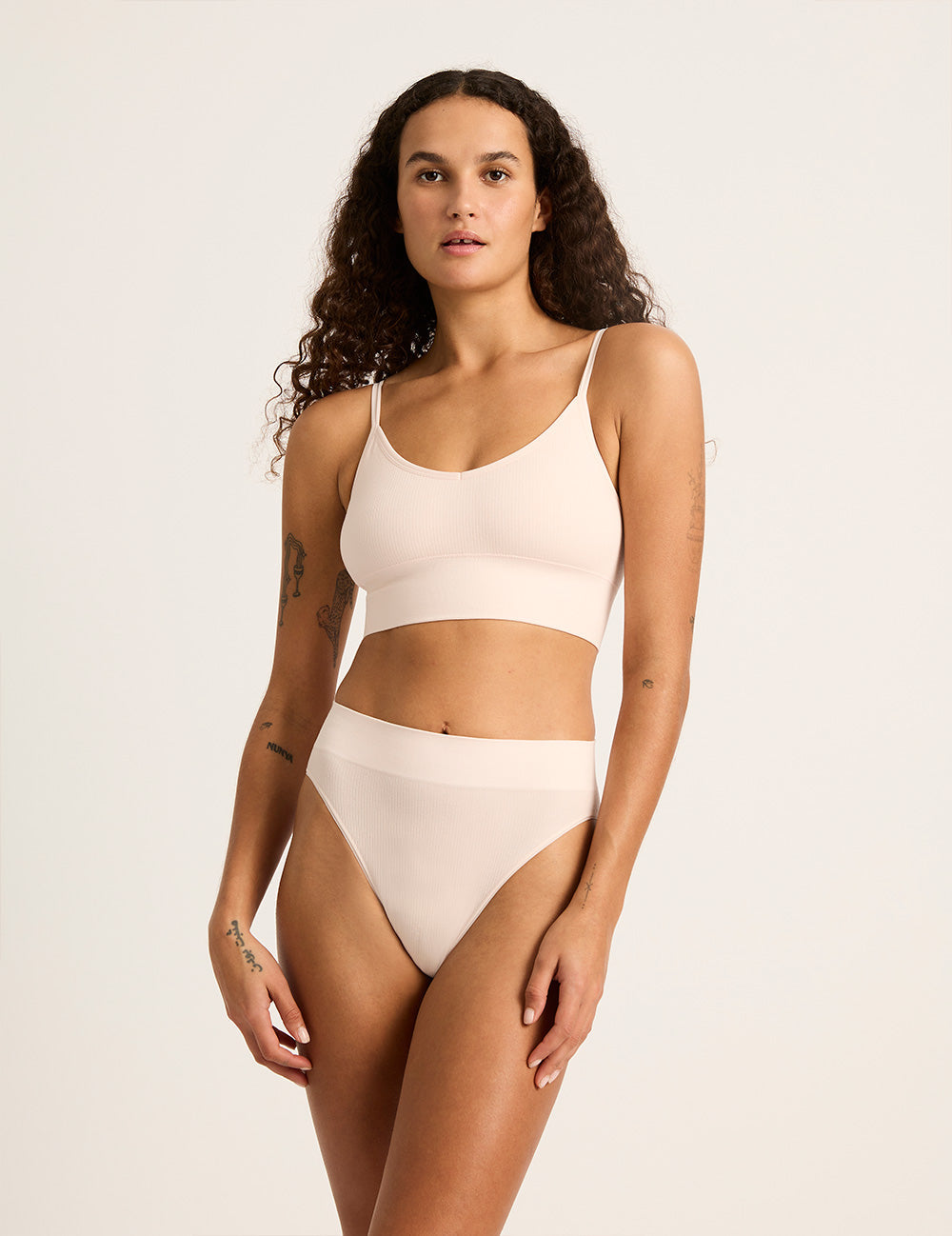 LYOLYTE Ribbed High Leg Briefs - Powder Pink