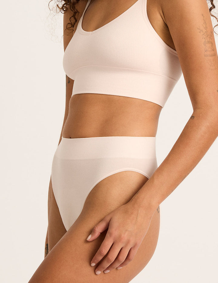 LYOLYTE Ribbed High Leg Briefs - Powder Pink