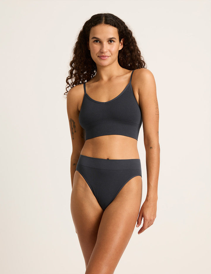 LYOLYTE Ribbed High Leg Briefs - Storm