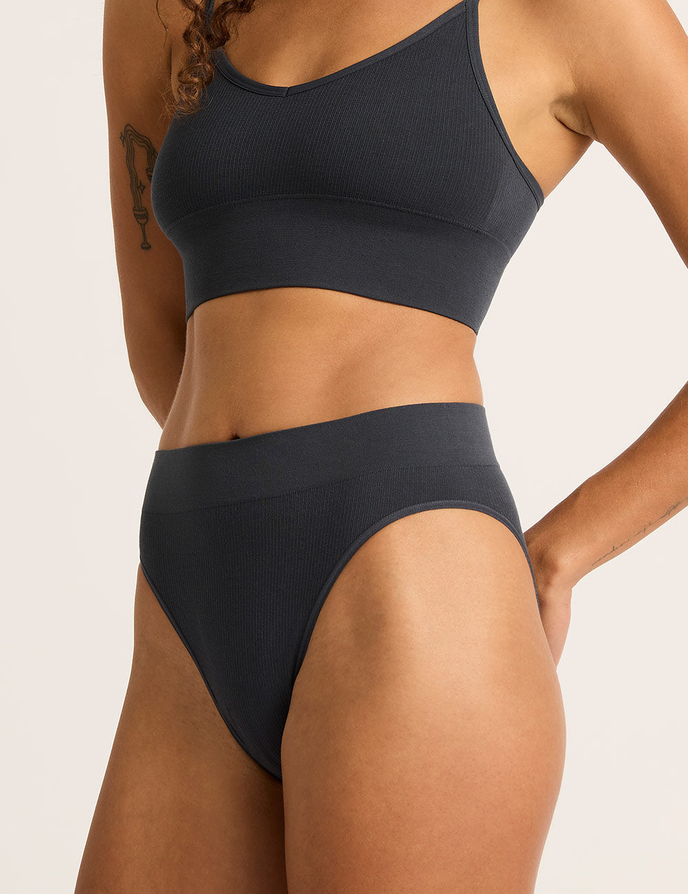 LYOLYTE Ribbed High Leg Briefs - Storm
