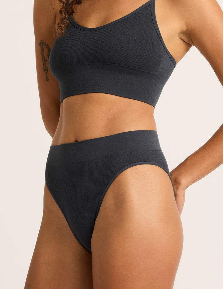 LYOLYTE Ribbed High Leg Briefs - Storm