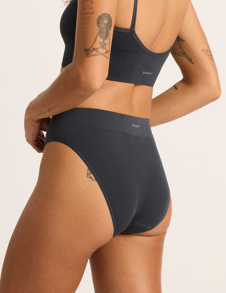 LYOLYTE Ribbed High Leg Briefs - Storm