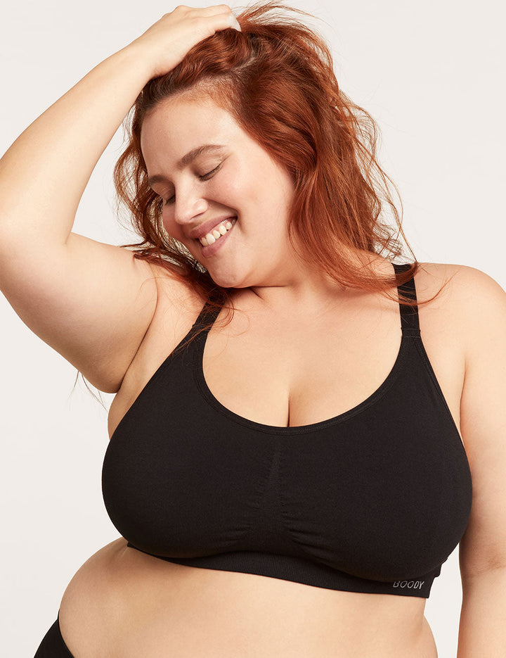 Full Bust Wireless Racerback Bra - Black