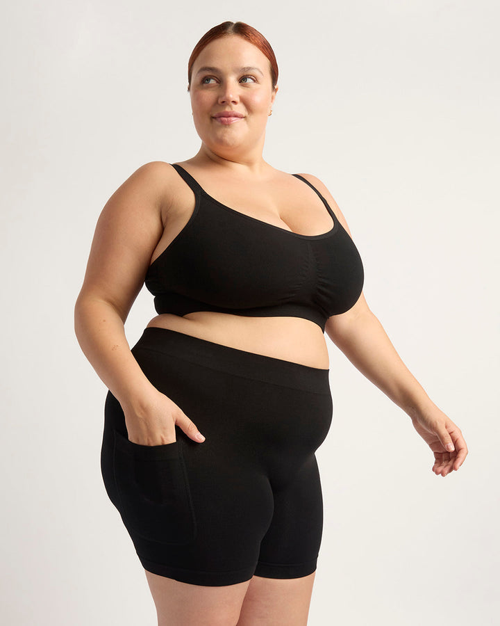 Seamfree Undershorts with Pocket 6" - Black
