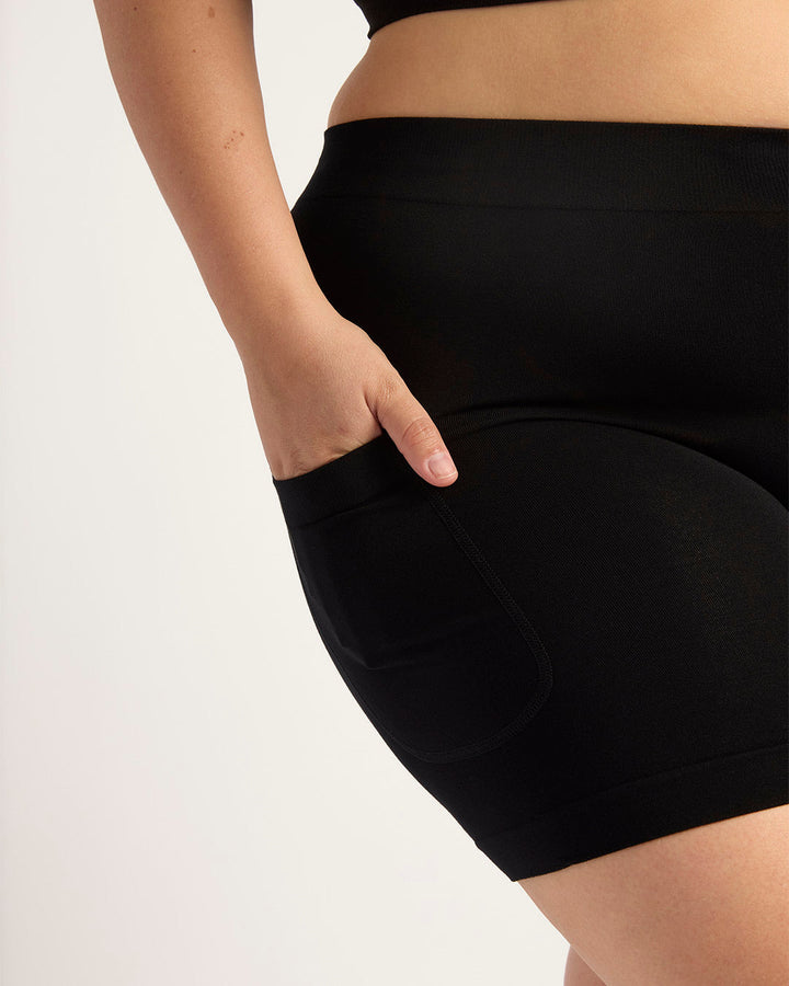 Seamfree Undershorts with Pocket 6" - Black