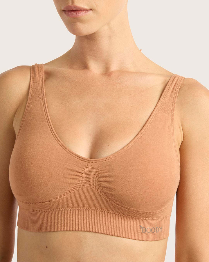 Seamfree Padded Crop Bra - Dune