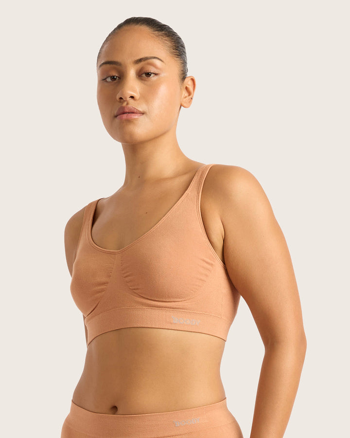 Seamfree Padded Crop Bra - Dune