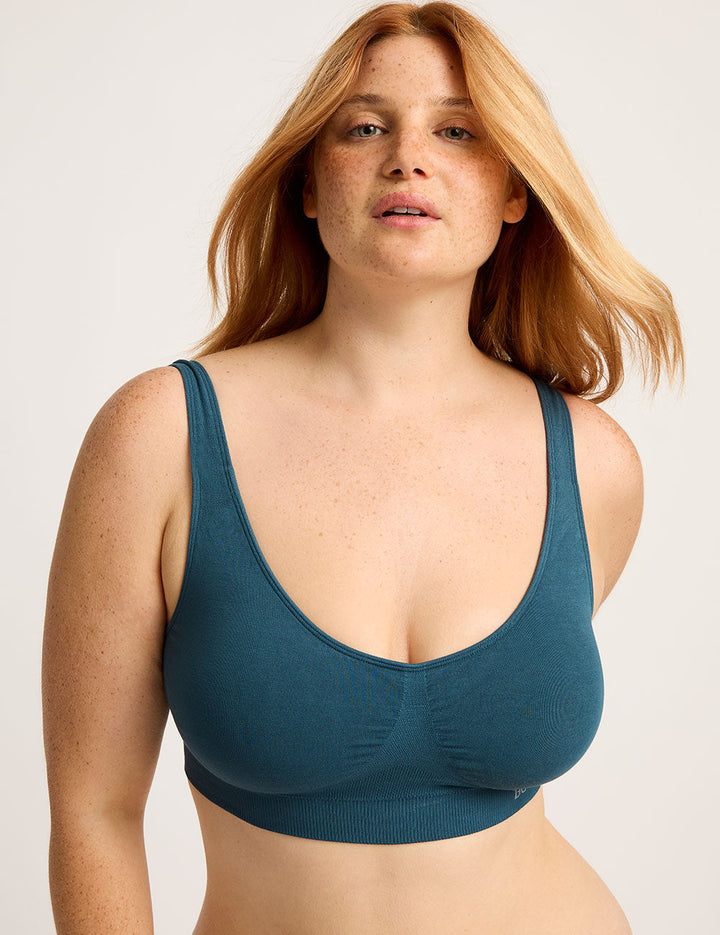 Seamfree Padded Crop Bra - Teal