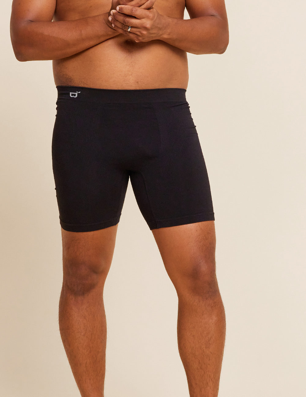 Men's Seamfree Mid-Length Boxer Briefs - Black