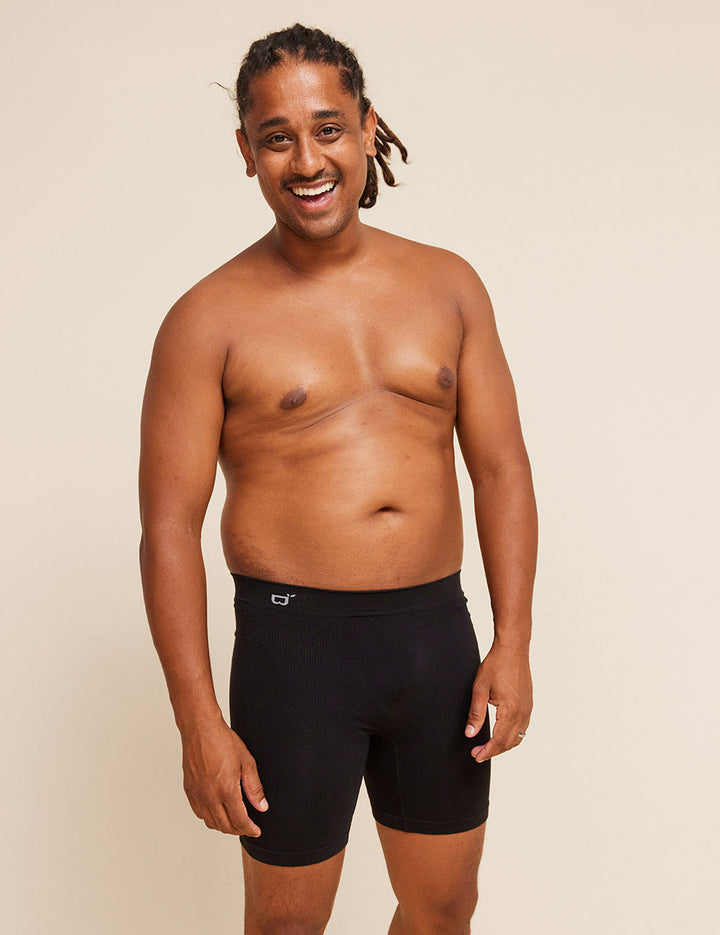 Men's Seamfree Mid-Length Boxer Briefs - Black