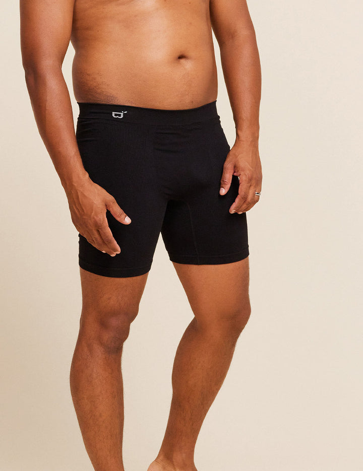 Men's Seamfree Mid-Length Boxer Briefs - Black