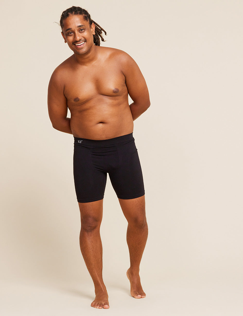 Men's Seamfree Mid-Length Boxer Briefs - Black