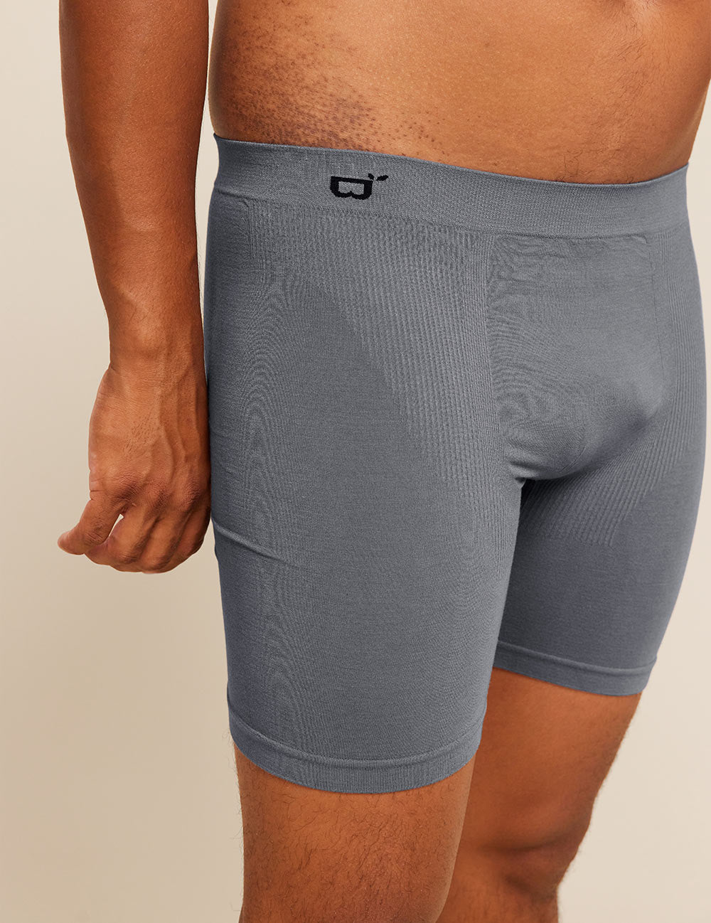Men's Seamfree Mid-Length Boxer Briefs - Charcoal