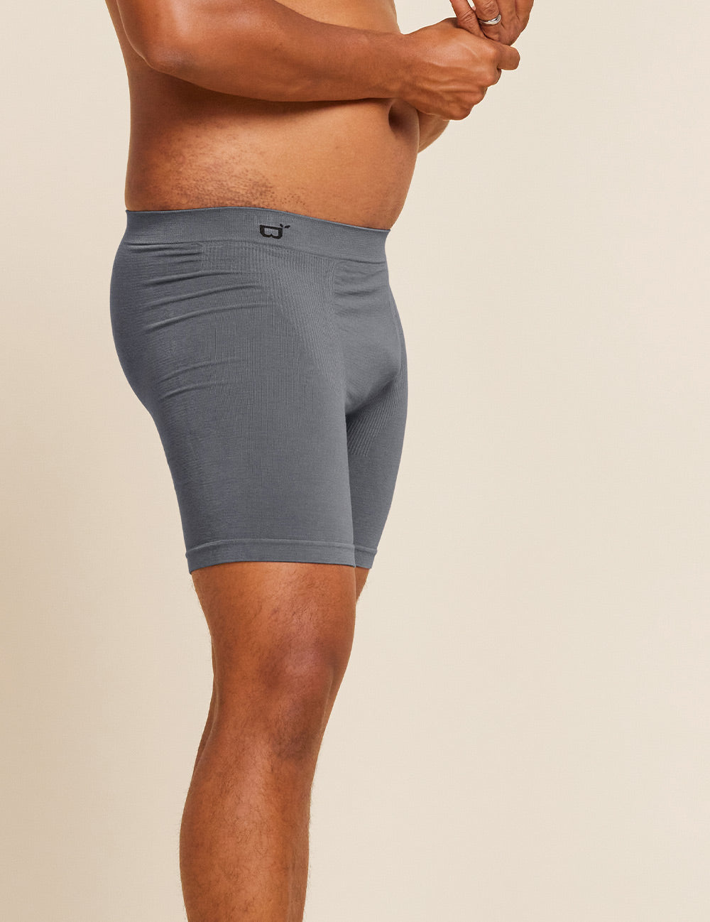 Men's Seamfree Mid-Length Boxer Briefs - Charcoal