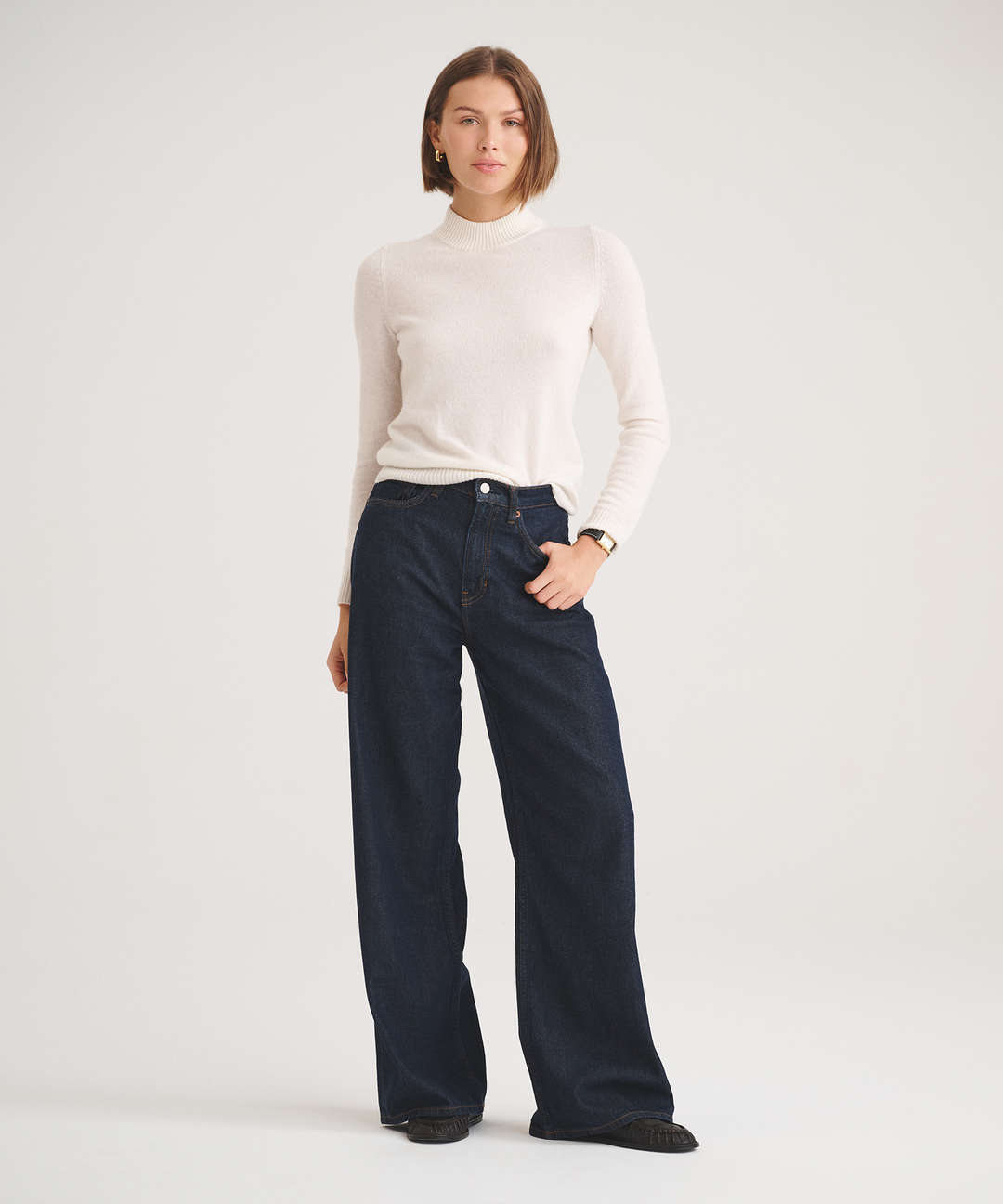 Basic Cashmere Mockneck Sweater