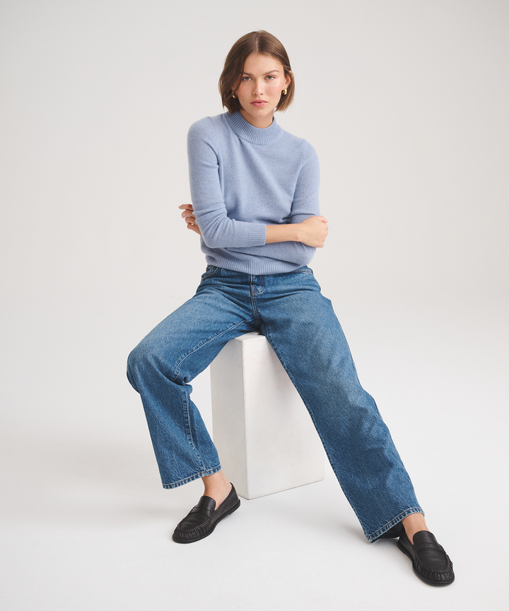 Basic Cashmere Mockneck Sweater