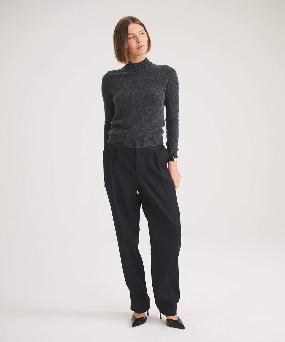 Basic Cashmere Mockneck Sweater