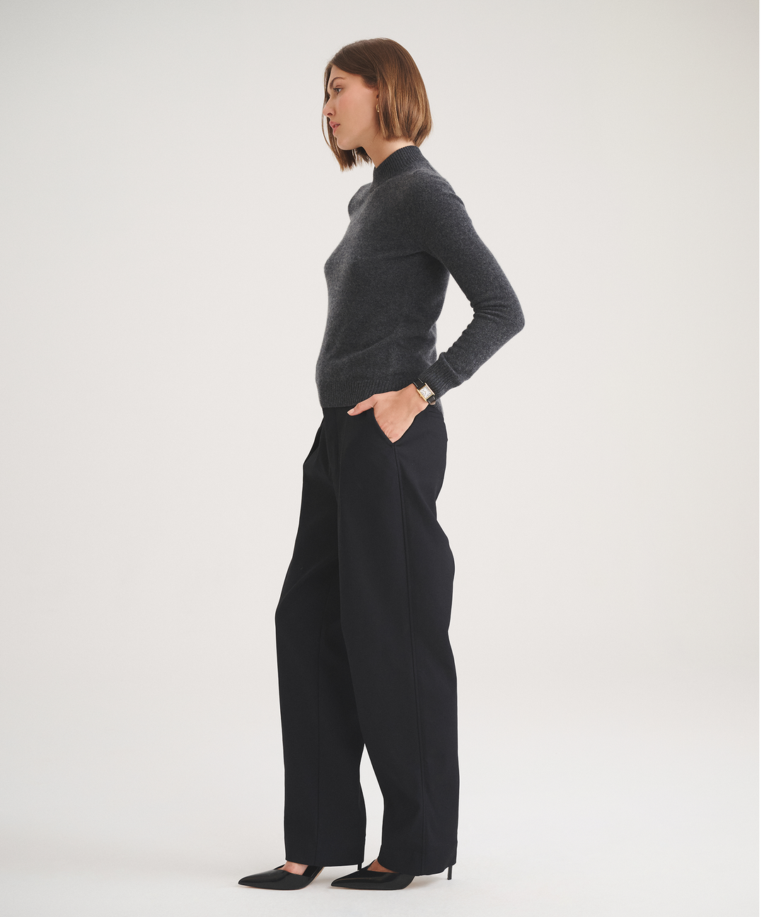 Basic Cashmere Mockneck Sweater