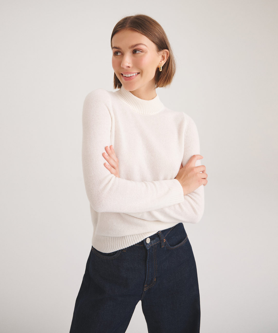 Basic Cashmere Mockneck Sweater
