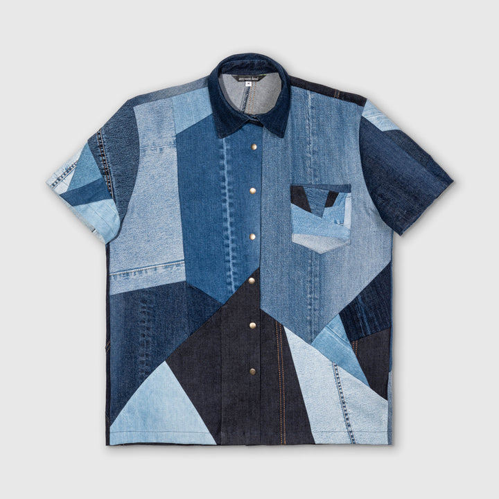 denim short sleeve shirt