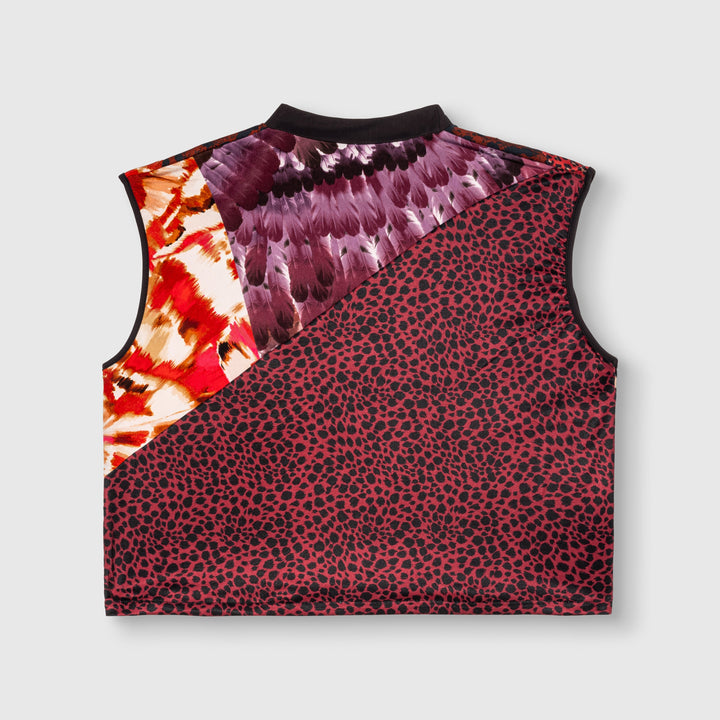mixed print  'all-over reroll' cropped tank top