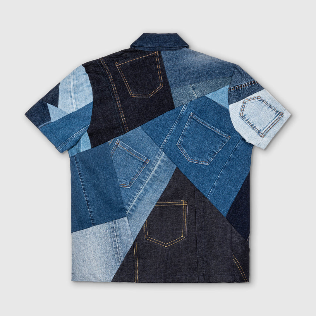 denim short sleeve shirt