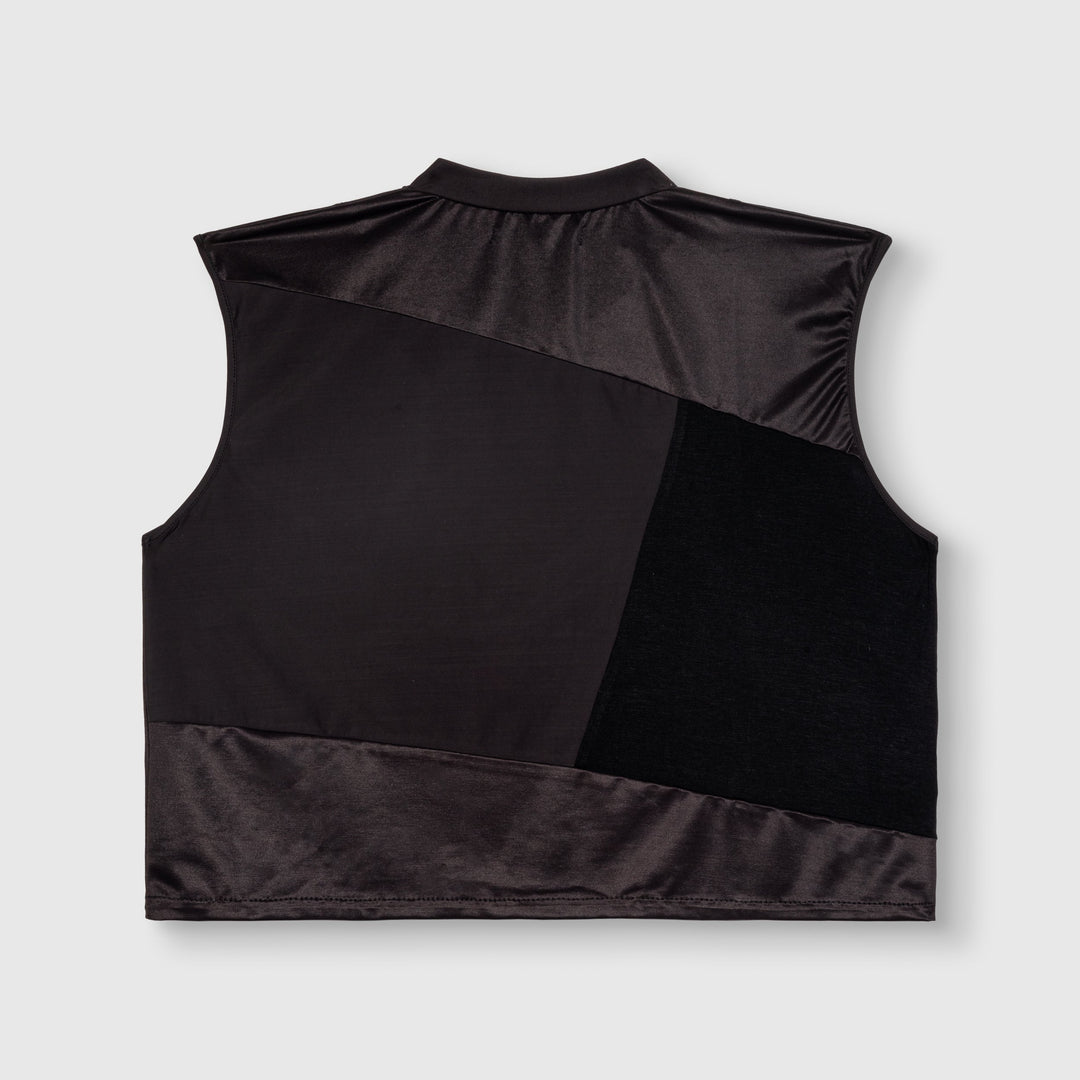 black 'all-over reroll' cropped tank top