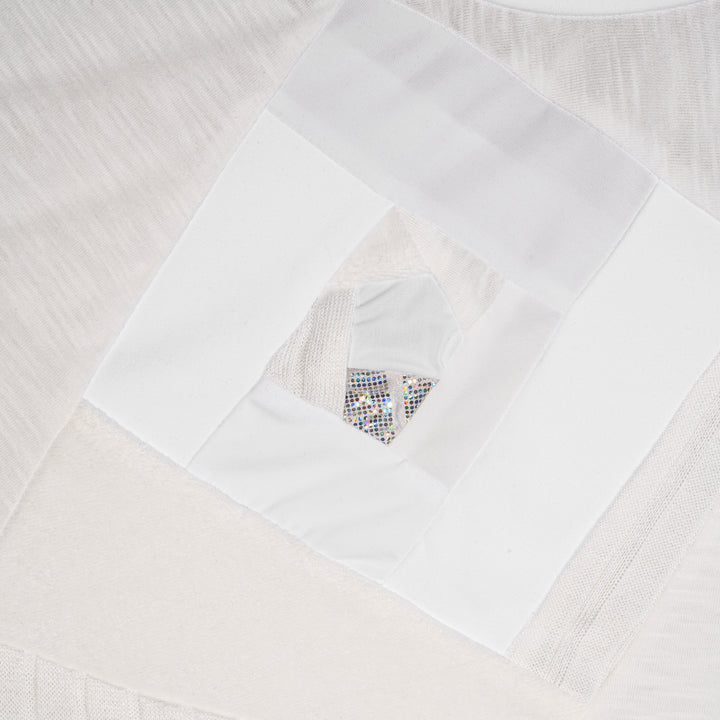 white 'all-over reroll' cropped tank top