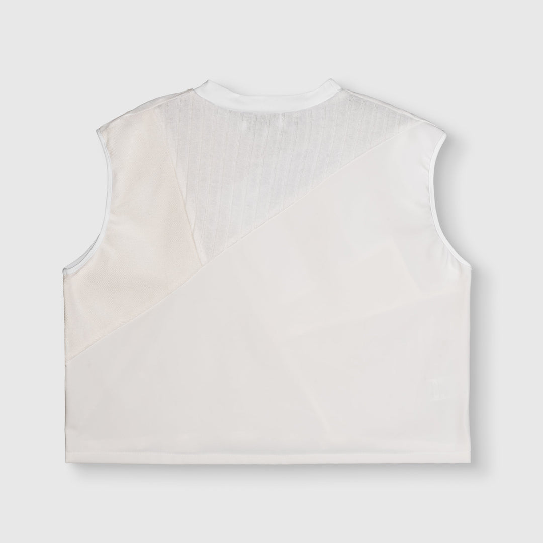 white 'all-over reroll' cropped tank top