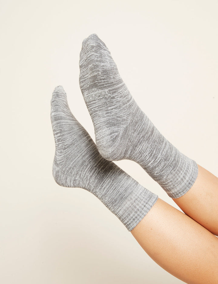 Women's Crew Boot Socks - Light Grey Marl