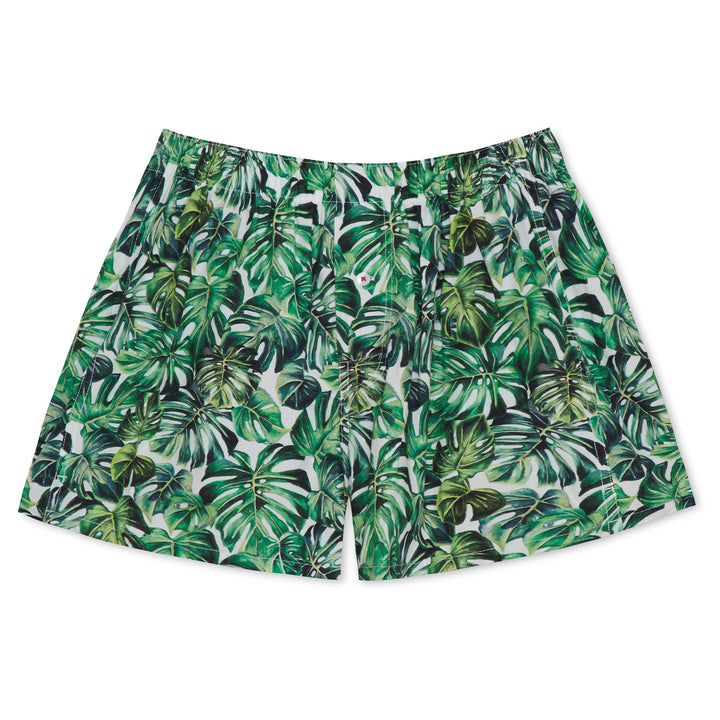 Organic Cotton Monstera Boxer Short - White