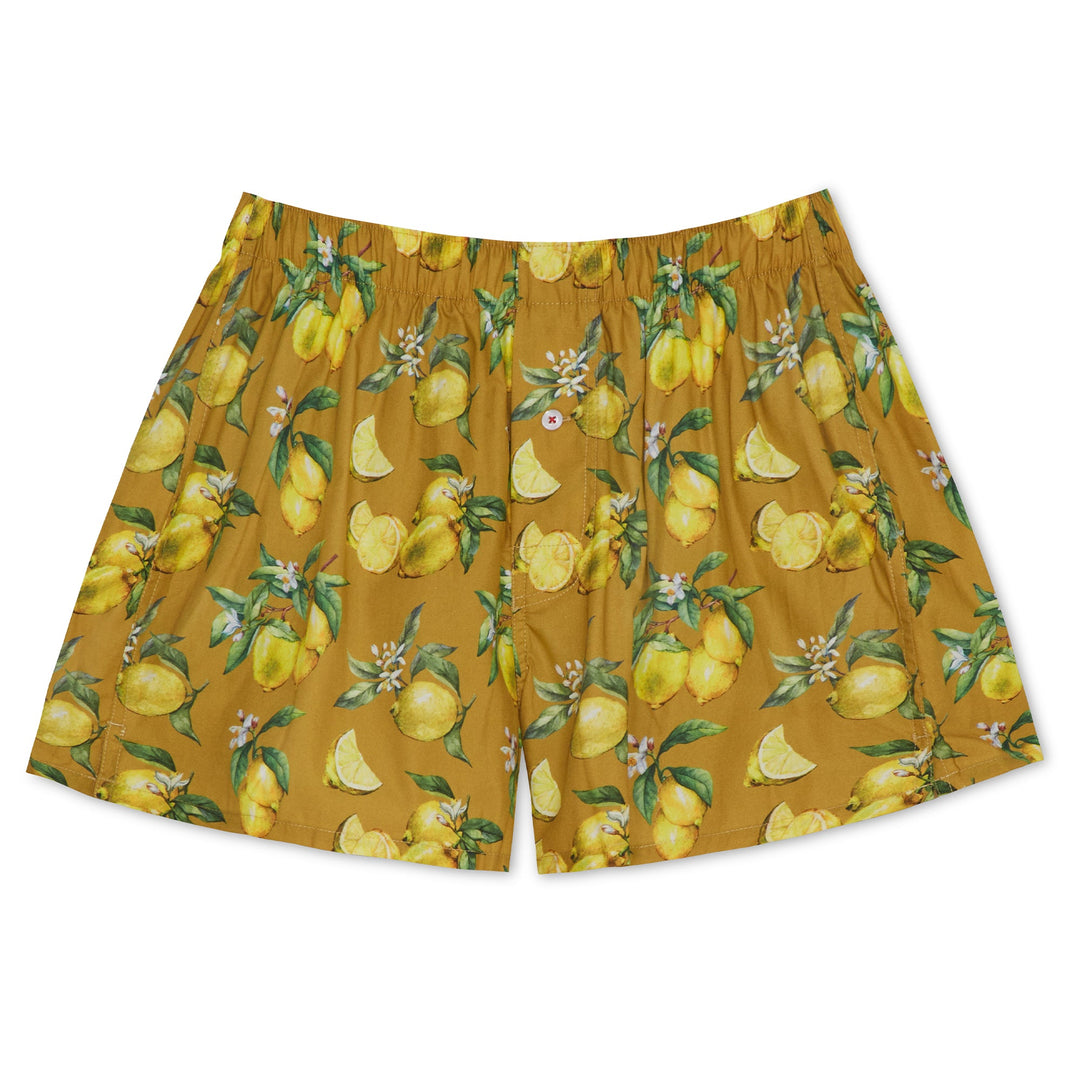 Organic Cotton Watercolor Lemons Boxer Short
