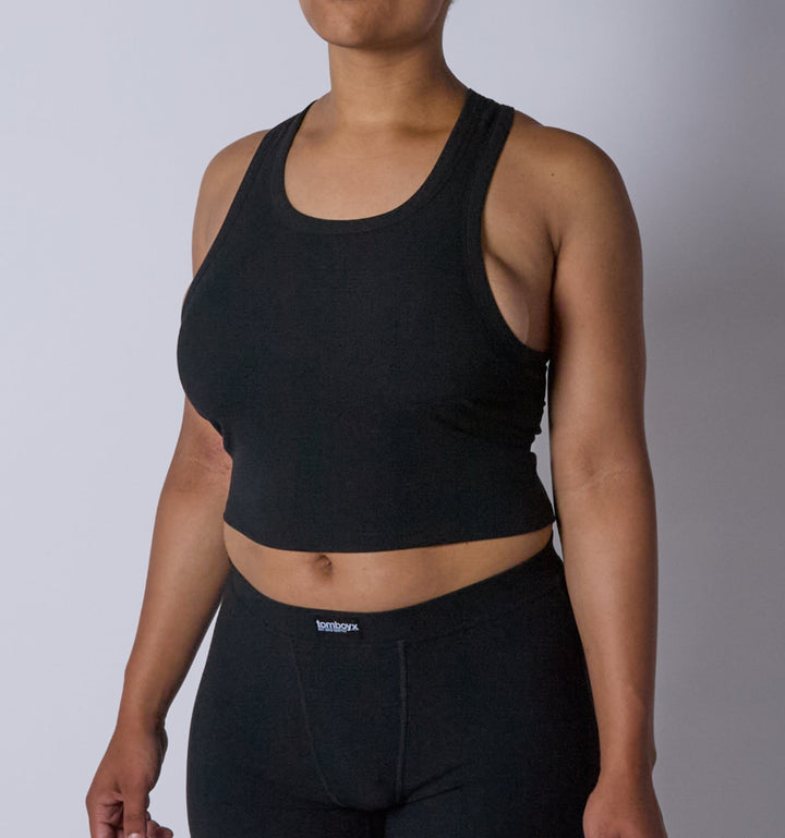 Bamboo Rib Bra Top - Black