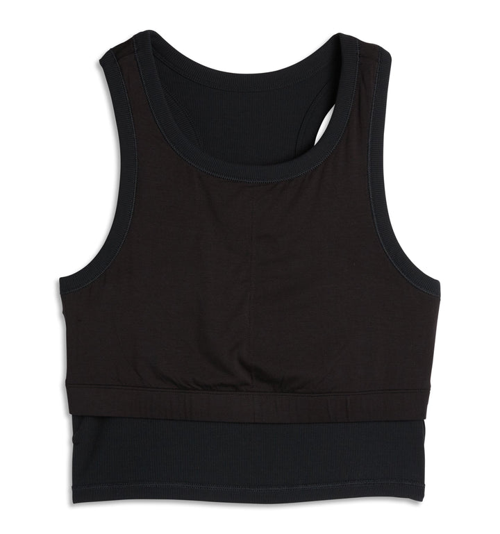 Bamboo Rib Bra Top - Black