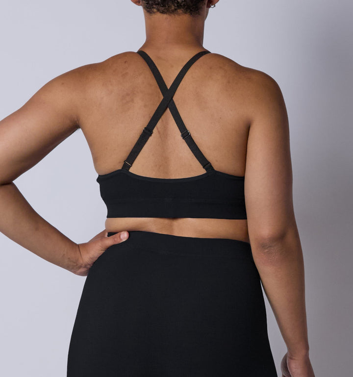 Bamboo Rib Lounge Bralette - Black
