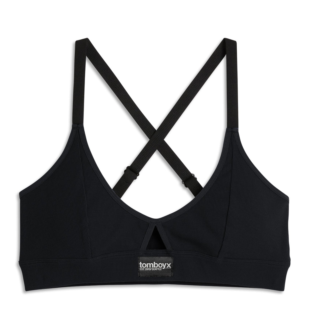 Bamboo Rib Lounge Bralette - Black