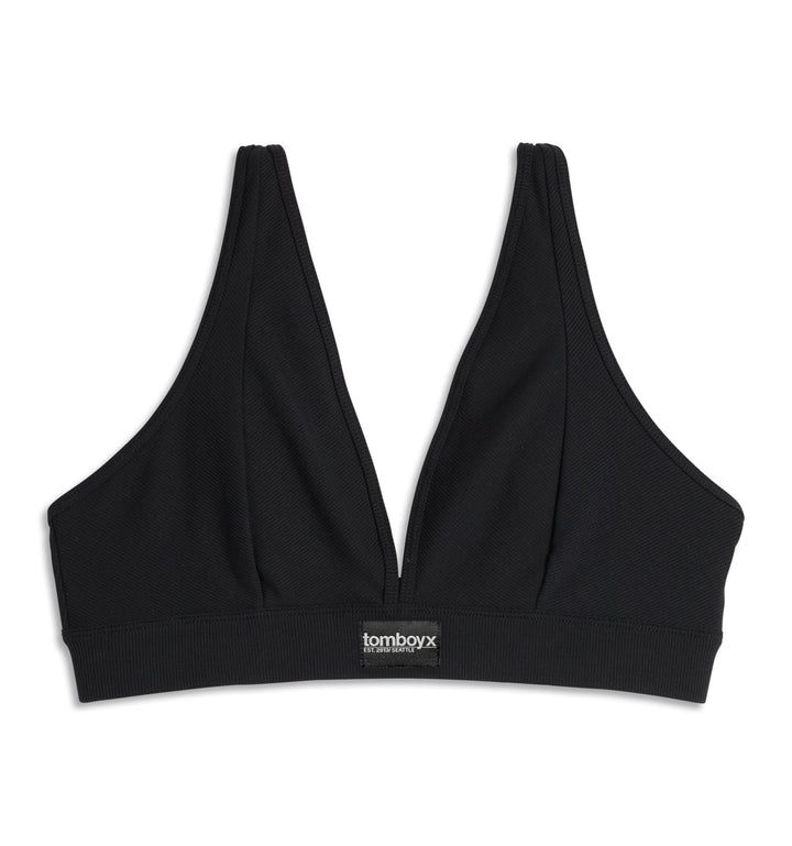 Bamboo Rib Plunge Bra - Black