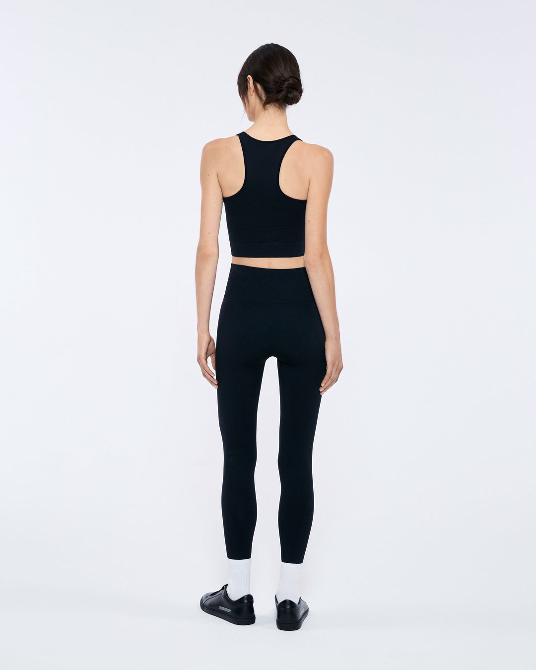 Womens 99% Bio-Based Compressive Ribbed Tank Top—Black