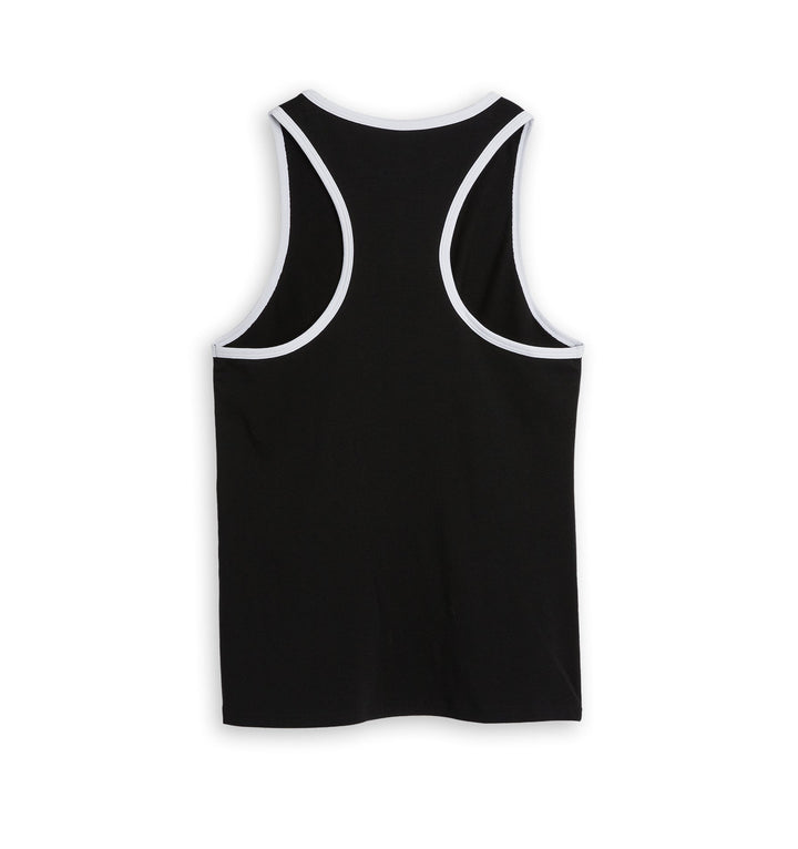 Cotton Ringer Tank - Black