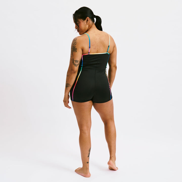 Swim 3.5" Skinny Strap Unisuit - Black Rainbow Ombre